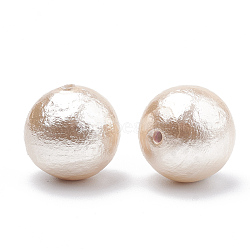 Compressed Cotton Pearl Beads, Eco-Friendly, Dyed, Round, PeachPuff, 20~20.5mm, Hole: 1.6mm(X-WOVE-S114-20mm-10)