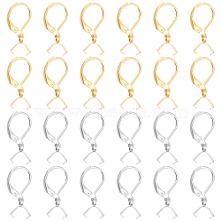 40Pcs 2 Colors 304 Stainless Steel Leverback Earring Findings with Pendant Bails, Golden & Stainless Steel Color, 23.5x12x2.5mm, Pin: 0.8mm and 0.6mm, 20pcs/color(STAS-UN0038-64)