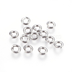 Tarnish Resistant 304 Stainless Steel Saw Cut Open Jump Rings, Stainless Steel Color, 6x1.5mm, Inner Diameter: 3mm, 800pcs/bag(STAS-P212-25P-12)