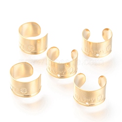 304 Stainless Steel Ear Cuff Findings, Golden, 11x7mm, Hole: 1mm(STAS-H151-11G)