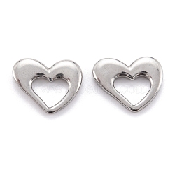 304 Stainless Steel Linking Rings, Heart, Stainless Steel Color, 16.5x20x3mm(STAS-M291-05A-P)