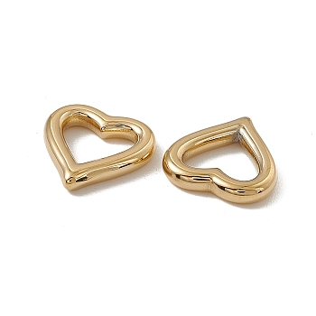 Vacuum Plating 201 Stainless Steel Linking Ring, Heart, Real 18K Gold Plated, 16x15x3mm, Inner Diameter: 7.5x9.5mm