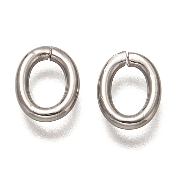 201 Stainless Steel Jump Ring, Open Jump Rings, Oval, Stainless Steel Color, 9x7x1.5mm, Inner Diameter: 5.5x3.5mm