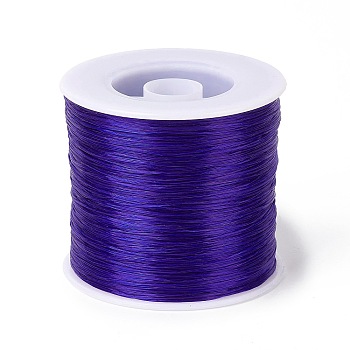 400M Flat Elastic Crystal String, Elastic Beading Thread, for Stretch Bracelet Making, Midnight Blue, 0.2mm, 1mm wide, about 446.81 Yards(400m)/Roll