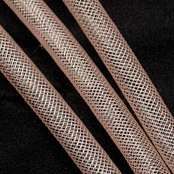 Plastic Net Thread Cord, Light Salmon, 10mm, 30Yards