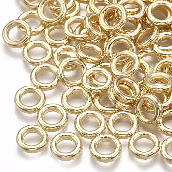 CCB Plastic Linking Ring, Light Gold, 8x2mm, Inner Diameter: 4mm