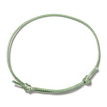 Korean Waxed Polyester Cord Bracelet Making, Light Green, Adjustable Diameter: 40~70mm