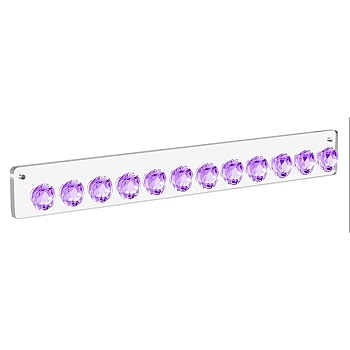 Acrylic Jewelry Display Hanger Rack, Medal Holder Frame, Rectangle, Purple, 3.5x34x1.7cm, Hole: 8mm