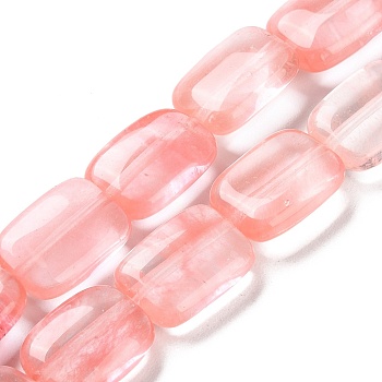 Cherry Quartz Glass Beads Strands, Rectangle, 14~15x10~11x5~5.5mm, Hole: 1~1.2mm, about 28pcs/strand, 16.02 inch(40.7cm)