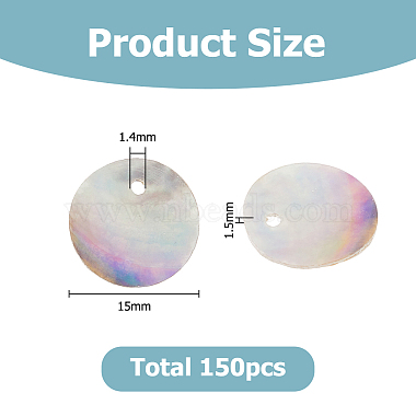 Natural Akoya Shell Disc Charms(SHEL-WH0005-05A)-2