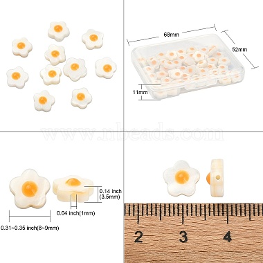 perles de coquillages d'eau douce naturelles avec émail orange(SHEL-CJ0001-25)-2