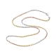 collier à chaîne à billes en argent sterling 925 multicolore segmenté pour femme(NJEW-A014-04)-2