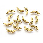 Tibetan Style Alloy Beads, Cadmium Free & Nickel Free & Lead Free, Wing, Antique Golden, 16x5x3mm, Hole: 1.5mm(TIBEB-A11-3712-AG-FF)