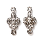304 Stainless Steel Connector Charms, Fleur De Lis Links, Stainless Steel Color, 14x7x1mm, Hole: 1mm(STAS-N124-53P)