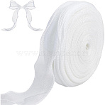 Polyester Organza Ribbons, White, 1-5/8 inch(40mm), about 40 Yards/Skein(SRIB-WH20020-003A-03)