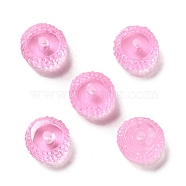 Transparent Resin Beads, Textured Rondelle, Pearl Pink, 12x7mm, Hole: 2.5mm(RESI-B020-08G)