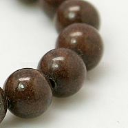 Natural Mashan Jade Round Beads Strands, Dyed, Coconut Brown, 6mm, Hole: 1mm, about 69pcs/strand, 15.7 inch(G-D263-6mm-XS14)