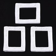 Resin Cabochons, Rectangle, White, 60x51~52x8mm(CRES-N022-59)
