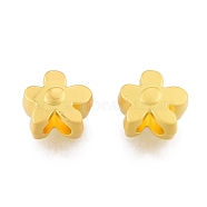 Alloy European Beads, Large Hole Beads, Matte Style, Flower, Matte Gold Color, 10.5x12x8mm, Hole: 5x6mm(FIND-G035-46MG)
