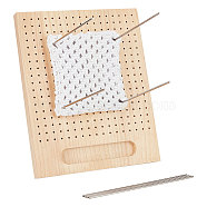 Elite 1Pc Wooden Blocking Board, and 8Pcs Stainless Steel Positioning Pins, Stainless Steel Color, Board: 28x23x2cm, Pin: 200x3mm(TOOL-PH0001-62)