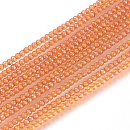 Electroplate Glass Beads Strands, Round, Full Rainbow Plated, Colorful, 2mm, Hole: 0.6mm, about 180pcs/strand, 14.17 inch(36cm)(EGLA-I013-2mm-FR01)
