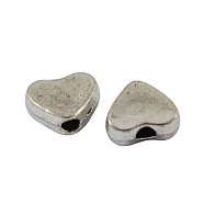 Alloy Beads, Cadmium Free & Nickel Free & Lead Free, Heart, Antique Silver, 6x5x3mm, Hole: 1mm(X-PALLOY-6122-AS-NR)