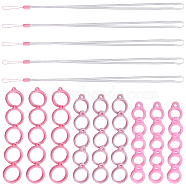 5Pcs Rubber Lanyard Straps, with Plastic Findings and 3 Style Silicone Pendant, Mixed Color(DIY-GF0008-22)