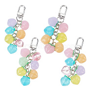 DELORIGIN Peach Acrylic Pendant Keychain, for Keychain, Purse, Backpack Ornament, Colorful, 9.5cm, 4pcs/box(KEYC-DR0001-07)