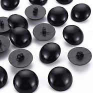 1-Hole Plastic Buttons, Half Round, Black, 25x14mm, Hole: 3mm(BUTT-N018-033A-01)