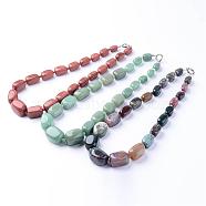 Gemstone Graduated Beads Necklaces, with Platinum Brass Spring Ring Clasps, Mixed Color, 20.7 inches(NIEW-F118-A)