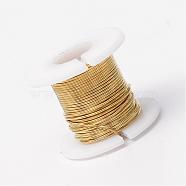 Round Copper Jewelry Wire, Gold, 28 Gauge, 0.3mm, about 9 Feet(3 yards)/roll, 12 rolls/box(CWIR-R002-0.3mm-09)