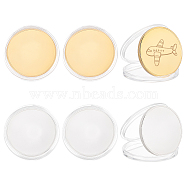 6Pcs 2 Colors Blank Iron Discs, with Plastic Box, Flat Round, for DIY Souvenir Medals, Commemorative Coin, Golden & Silver, 40x2.5mm, 3pcs/color(AJEW-BC0006-43)