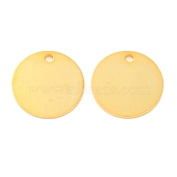 925 Sterling Silver Blank Flat Round Charms, Golden, 10x0.7mm, Hole: 1.1mm(STER-F057-01G-01)