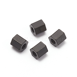 304 Stainless Steel Spacer Beads, Hexagon, Electrophoresis Black, 4.5x4.5x4mm, Hole: 1.8mm(STAS-D170-04A-B)