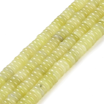 Natural Lemon Jade Beads Strands, Rondelle, 6~6.5x2~2.5mm, Hole: 1mm, about 181~191pcs/strand, 15.16~15.35''(38.5~39.1cm)