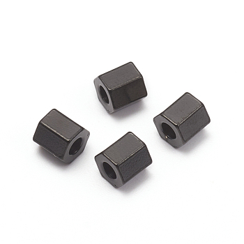 304 Stainless Steel Spacer Beads, Hexagon, Electrophoresis Black, 4.5x4.5x4mm, Hole: 1.8mm