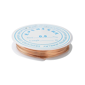 Round Copper Jewelry Wire, Chocolate, 20 Gauge, 0.8mm, about 9.84 Feet(3m)/roll, 10 rolls/group