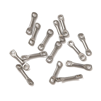 304 Stainless Steel Connector Charms, Bar Links, Stainless Steel Color, 8x2x1mm, Hole: 1mm