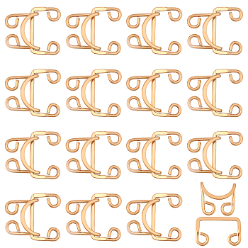16Pcs Alloy Buckles, Closure Sewing Fasteners for Garment Accessories, Light Gold, Buckles: 25~28x16.5x1.5mm, Hole: 4x5mm; Hook: 23x19x8mm, Hole: 4x5mm