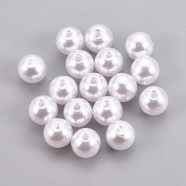 White Round ABS Plastic Beads