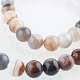 Brins de perles rondes en agate naturelle teinte et chauffée(G-E230-01-8mm)-1