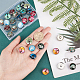 30pcs 10 color Platinum Plated Brass Glass Flat Round with Tree Jewelry Snap Buttons(SNAP-SC0001-01-NR)-3