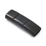 Ion Plating(IP) 316 Surgical Stainless Steel Magnetic Clasps with Glue-in Ends, Rectangle, Black, 33x10x6mm, Hole: 8x4mm(STAS-F269-04B-02)