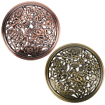 2Pcs 2 Colors Alloy Lid, for Incense Burner Bowl, Hollow Round with Flower Pattern, Mixed Color, 79x22mm, 1pc/color(AJEW-GF0009-33)