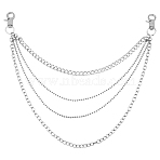 Alloy Multilayer Chain Belts for Pants, with Alloy Swivel Clasps, Platinum, 397mm(AJEW-WH20018-131)