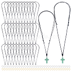 40Pcs Adjustable Korean Waxed Polyester Cord Necklace Making, with 80Pcs 2 Colors 304 Stainless Steel Open Jump Rings, Real 24K Gold Plated & Stainless Steel Color, Black, 33.7 inch(85.6cm), 1mm(AJEW-UN0001-64B)