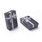 Cardboard Necklace Boxes with Bowknot and Sponge Inside, for Necklaces and Pendants, Rectangle, Black, 80x50x25mm(CBOX-R012-4)