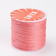 Round Waxed Polyester Cords, Pink, 0.45mm, about 174.97 yards(160m)/roll(YC-K002-0.45mm-11)