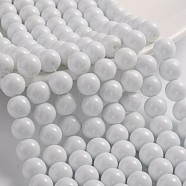 Painted Glass Bead Strands, Baking Paint, Round, WhiteSmoke, 10mm, Hole: 1.3~1.6mm, about 80pcs/strand, 31.4 inch(DGLA-S071-10mm-01)