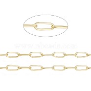 3.28 Feet Ion Plating(IP) 304 Stainless Steel Paperclip Chains, Soldered,, Golden, 4.8x2.5x0.5mm, about 65.61 Feet(20m)/roll(X-CHS-F010-01B-G)
